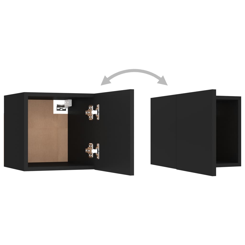 6-delige Tv-meubelset bewerkt hout zwart is nu te koop bij PeponiXL, paradijselijk wonen!