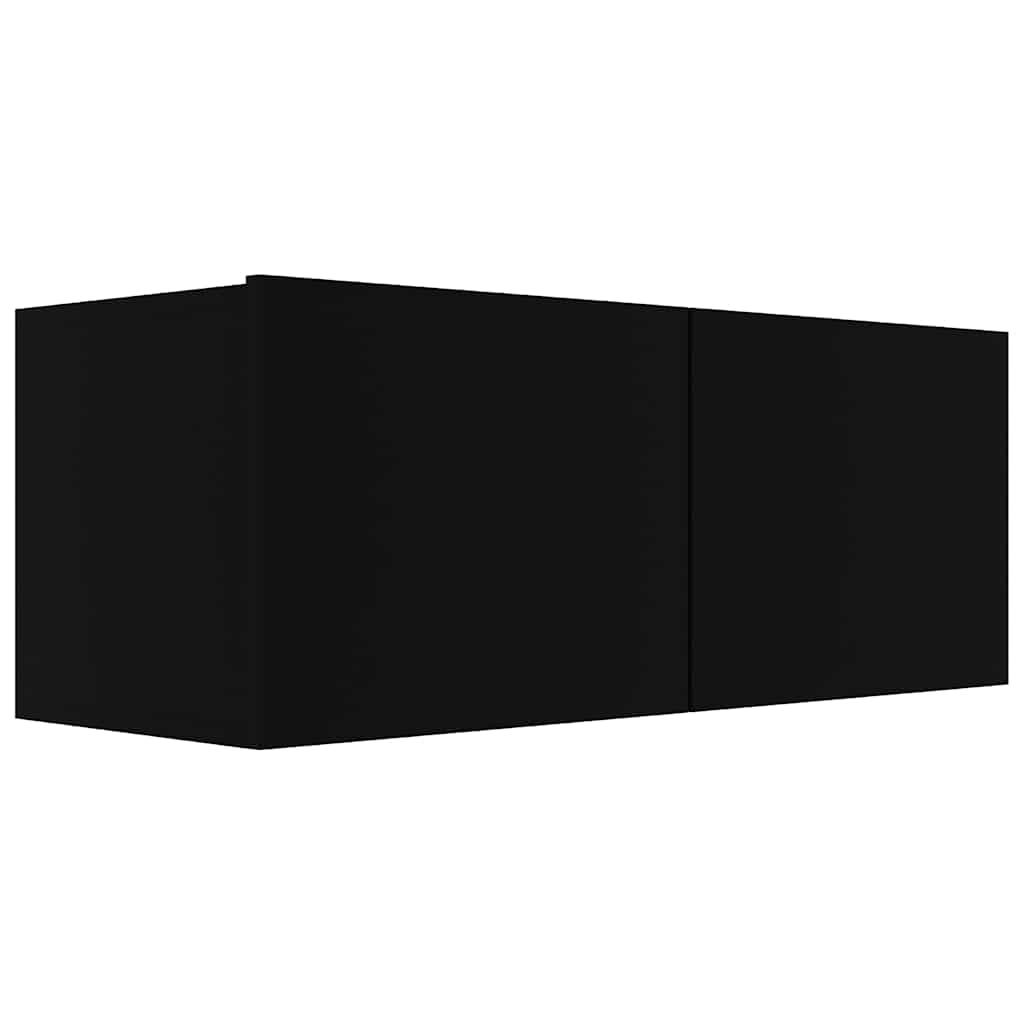 2-delige Tv-meubelset bewerkt hout zwart is nu te koop bij PeponiXL, paradijselijk wonen!