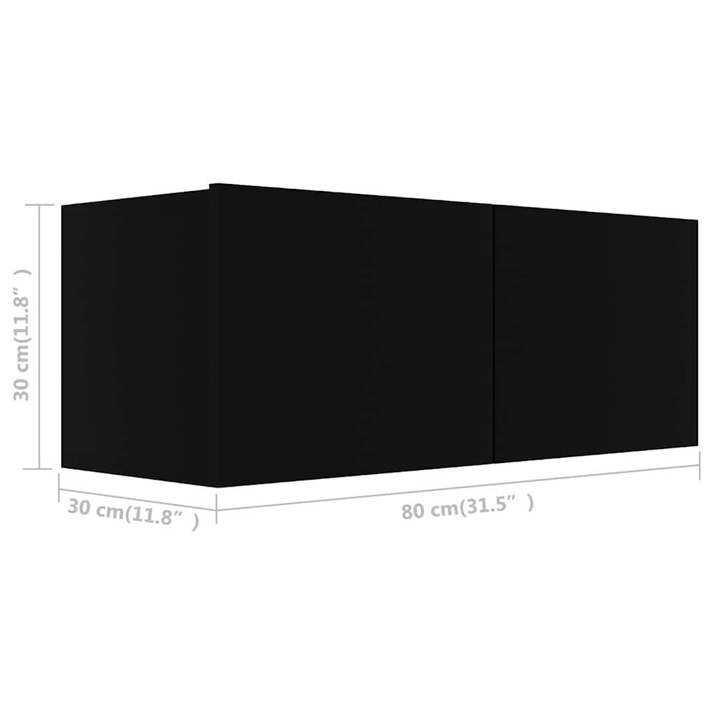 2-delige Tv-meubelset bewerkt hout zwart is nu te koop bij PeponiXL, paradijselijk wonen!