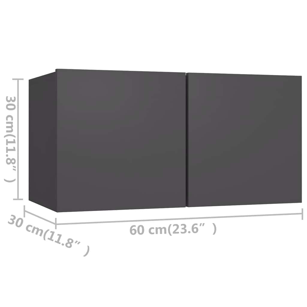 6-delige Tv-meubelset bewerkt hout grijs is nu te koop bij PeponiXL, paradijselijk wonen!