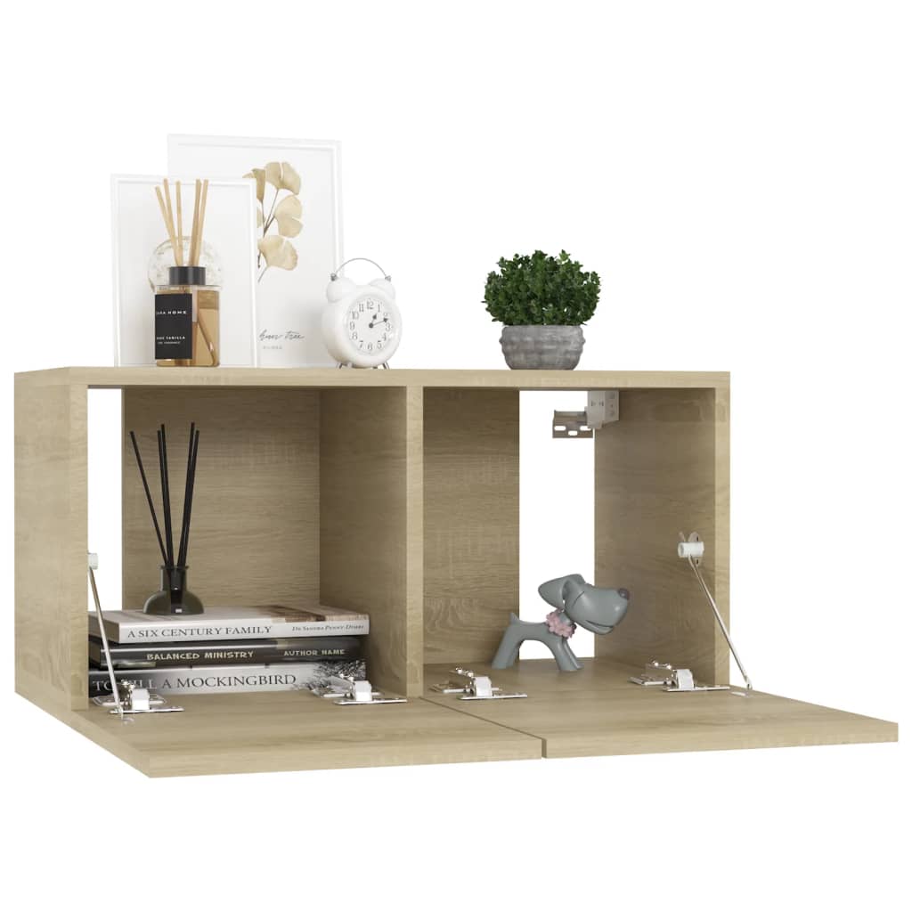 8-delige Tv-meubelset bewerkt hout sonoma eikenkleurig is nu te koop bij PeponiXL, paradijselijk wonen!