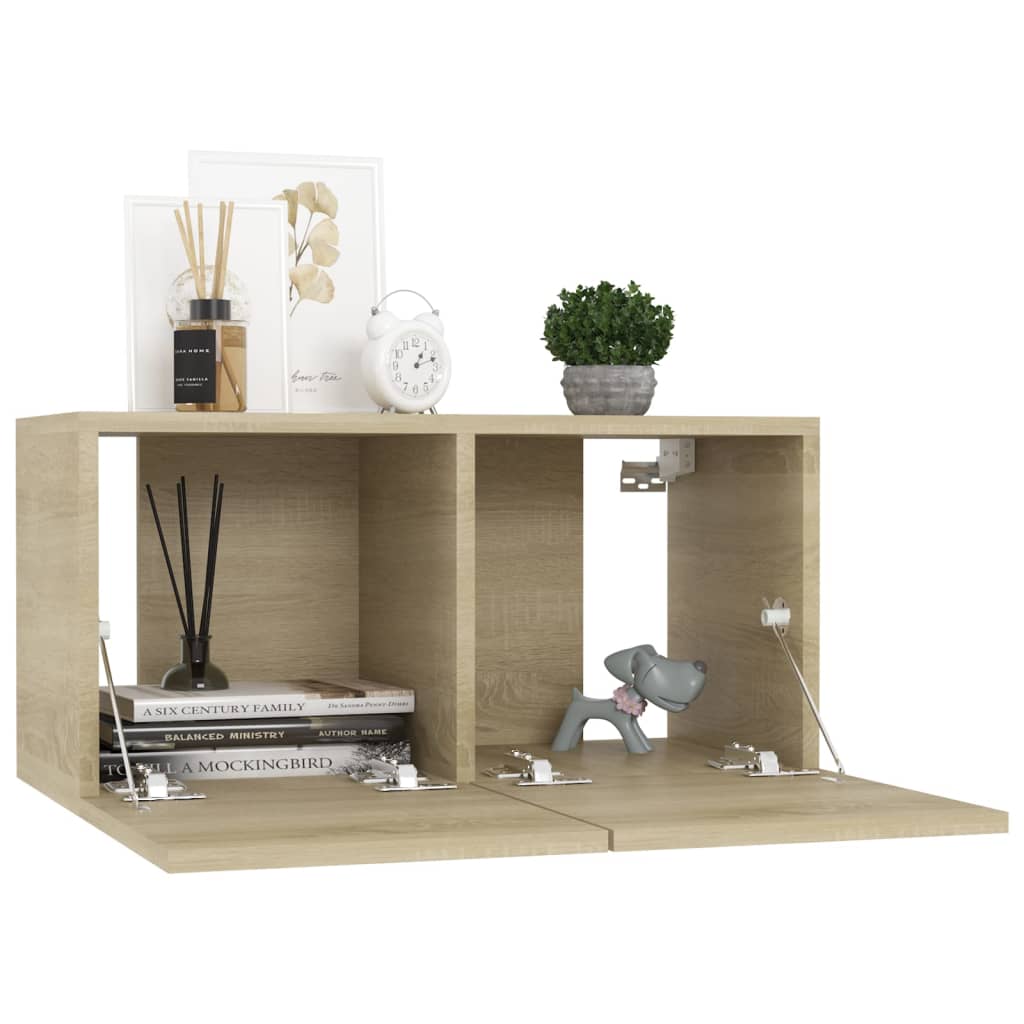 10-delige Tv-meubelset bewerkt hout sonoma eikenkleurig is nu te koop bij PeponiXL, paradijselijk wonen!