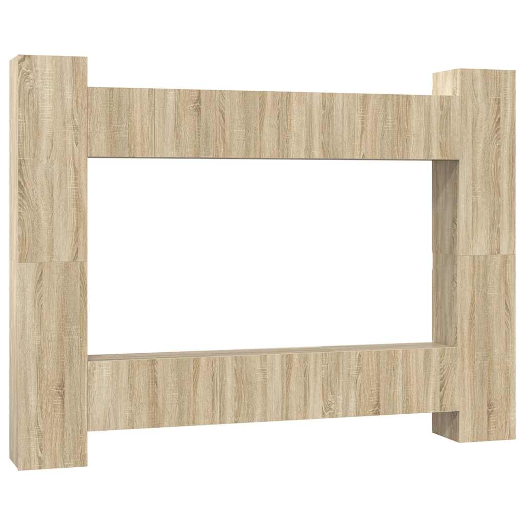 10-delige Tv-meubelset bewerkt hout sonoma eikenkleurig is nu te koop bij PeponiXL, paradijselijk wonen!
