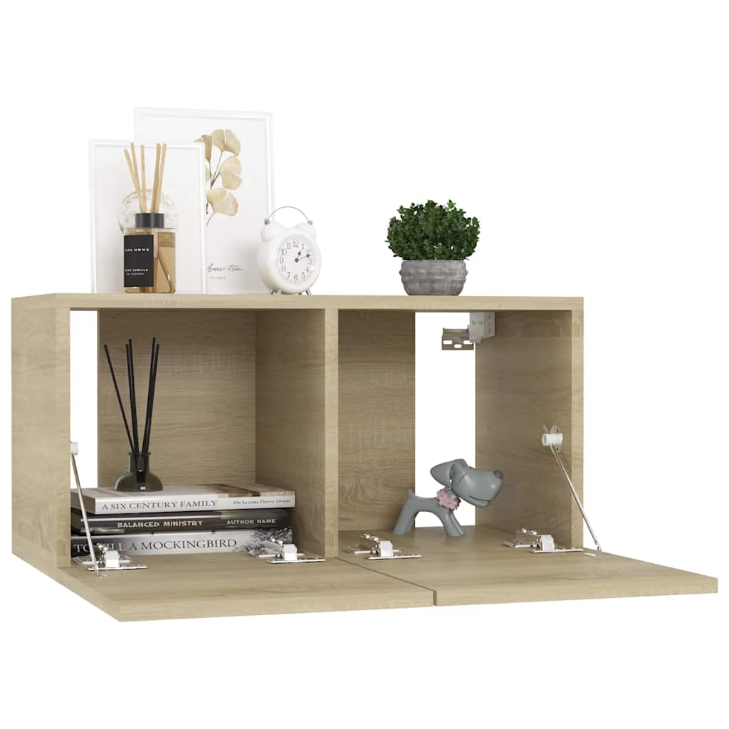 10-delige Tv-meubelset bewerkt hout sonoma eikenkleurig is nu te koop bij PeponiXL, paradijselijk wonen!