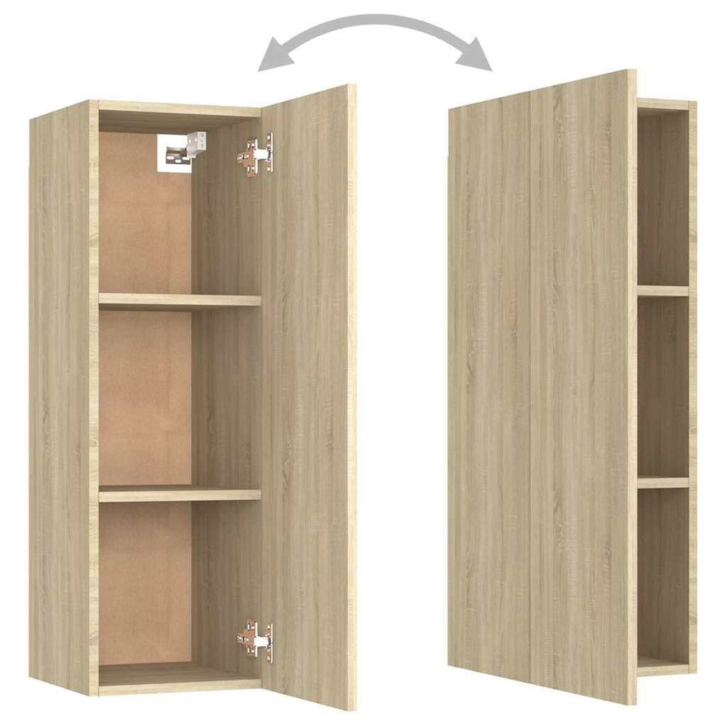10-delige Tv-meubelset bewerkt hout sonoma eikenkleurig is nu te koop bij PeponiXL, paradijselijk wonen!