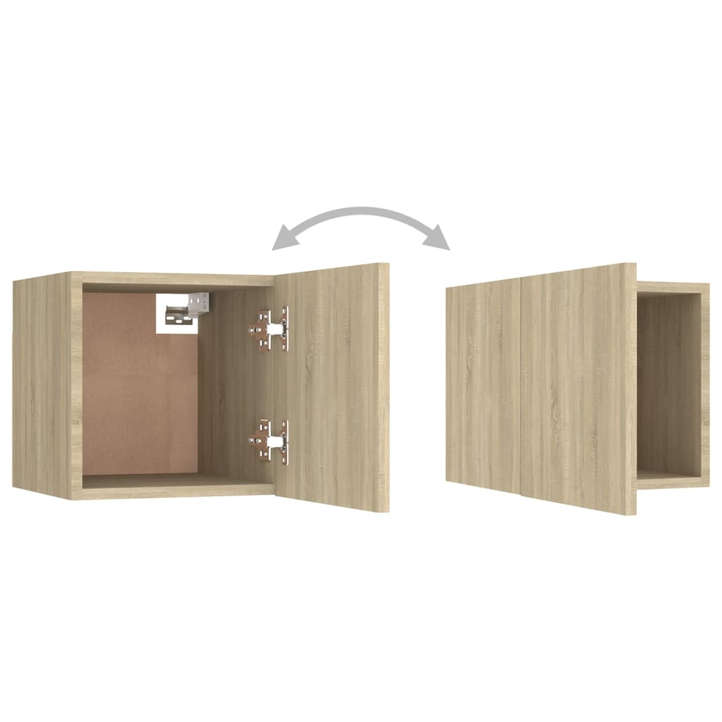 6-delige Tv-meubelset bewerkt hout sonoma eikenkleurig is nu te koop bij PeponiXL, paradijselijk wonen!