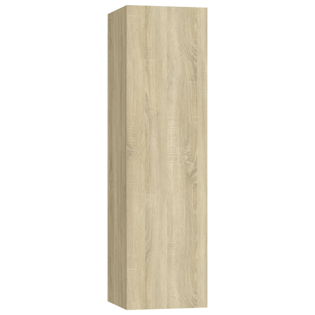 4-delige Tv-meubelset bewerkt hout sonoma eikenkleurig is nu te koop bij PeponiXL, paradijselijk wonen!