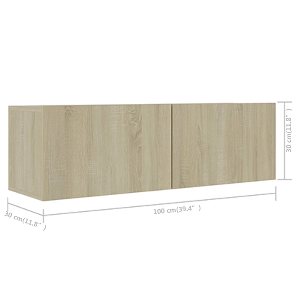6-delige Tv-meubelset bewerkt hout sonoma eikenkleurig is nu te koop bij PeponiXL, paradijselijk wonen!