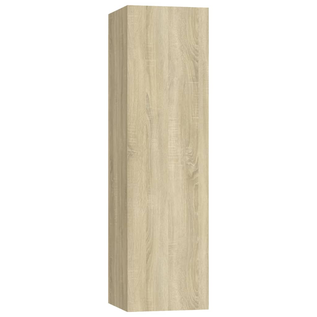 5-delige Tv-meubelset bewerkt hout sonoma eikenkleurig is nu te koop bij PeponiXL, paradijselijk wonen!