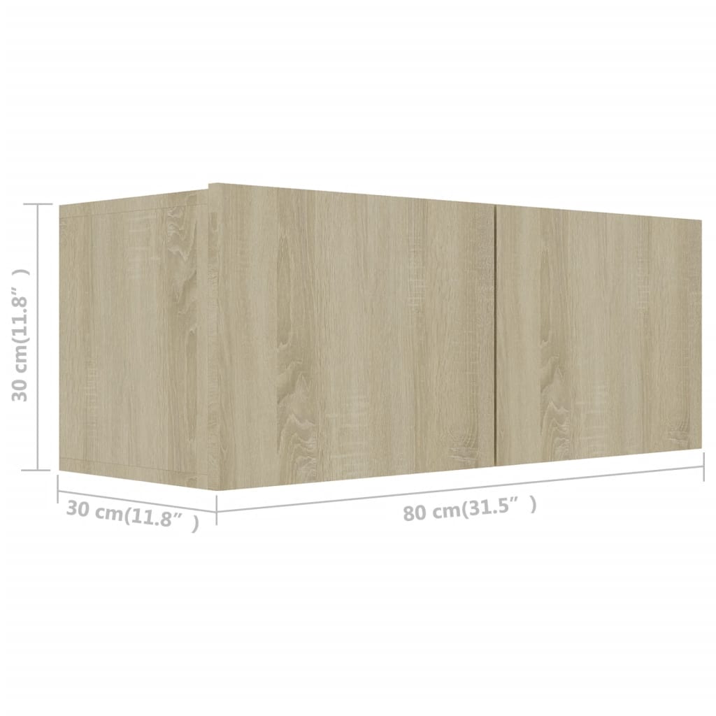 2-delige Tv-meubelset spaanplaat sonoma eikenkleurig is nu te koop bij PeponiXL, paradijselijk wonen!