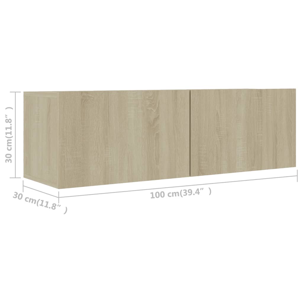 2-delige Tv-meubelset spaanplaat sonoma eikenkleurig is nu te koop bij PeponiXL, paradijselijk wonen!