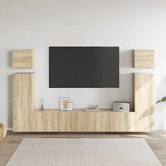 8-delige Tv-meubelset spaanplaat sonoma eikenkleurig is nu te koop bij PeponiXL, paradijselijk wonen!