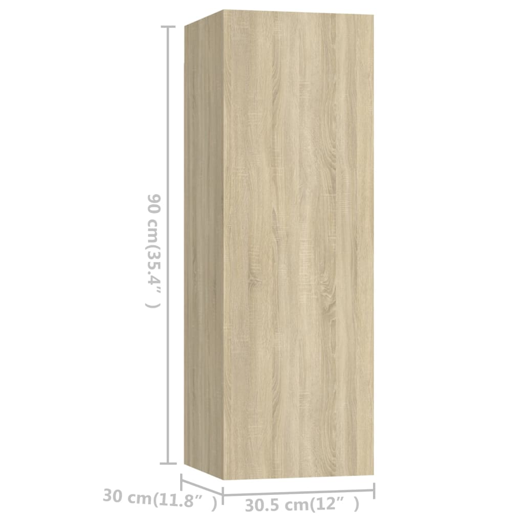 8-delige Tv-meubelset bewerkt hout sonoma eikenkleurig is nu te koop bij PeponiXL, paradijselijk wonen!