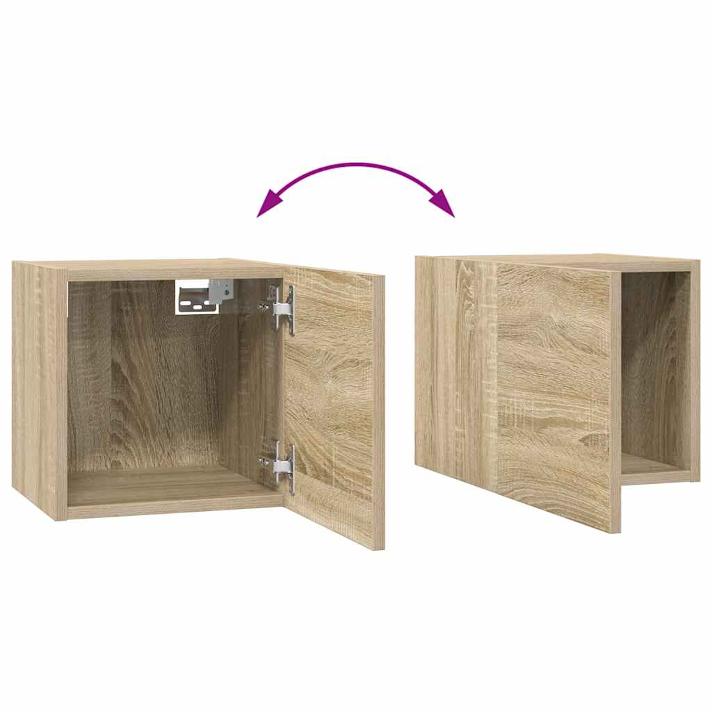 10-delige Tv-meubelset bewerkt hout sonoma eikenkleurig is nu te koop bij PeponiXL, paradijselijk wonen!