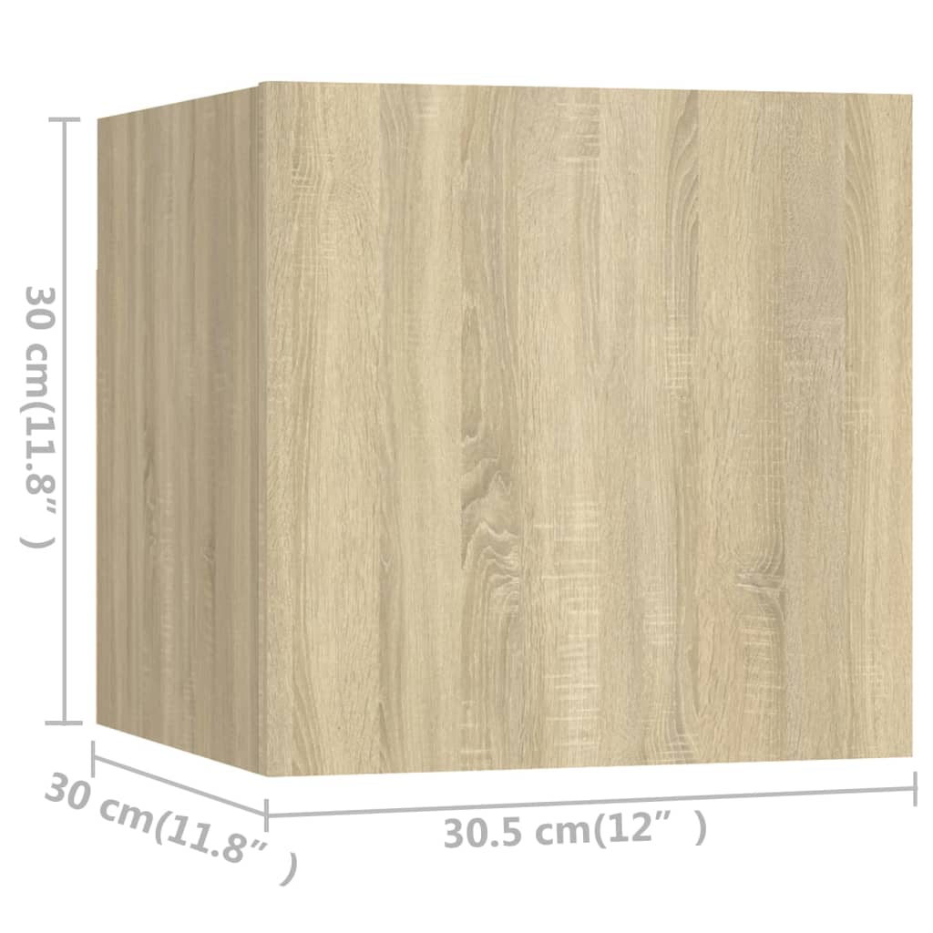 4-delige Tv-meubelset bewerkt hout sonoma eikenkleurig is nu te koop bij PeponiXL, paradijselijk wonen!
