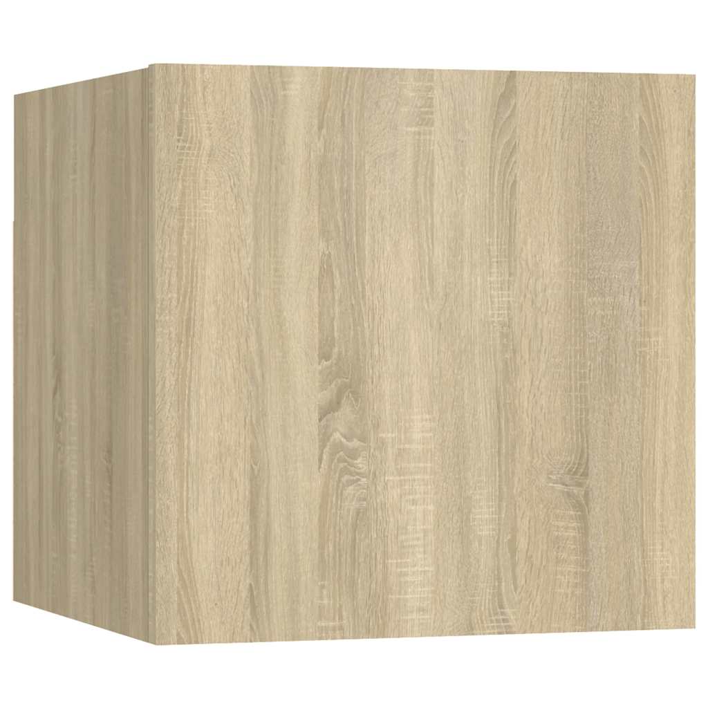 Tv-wandmeubelen 8 st 30,5x30x30 cm sonoma eikenkleurig is nu te koop bij PeponiXL, paradijselijk wonen!