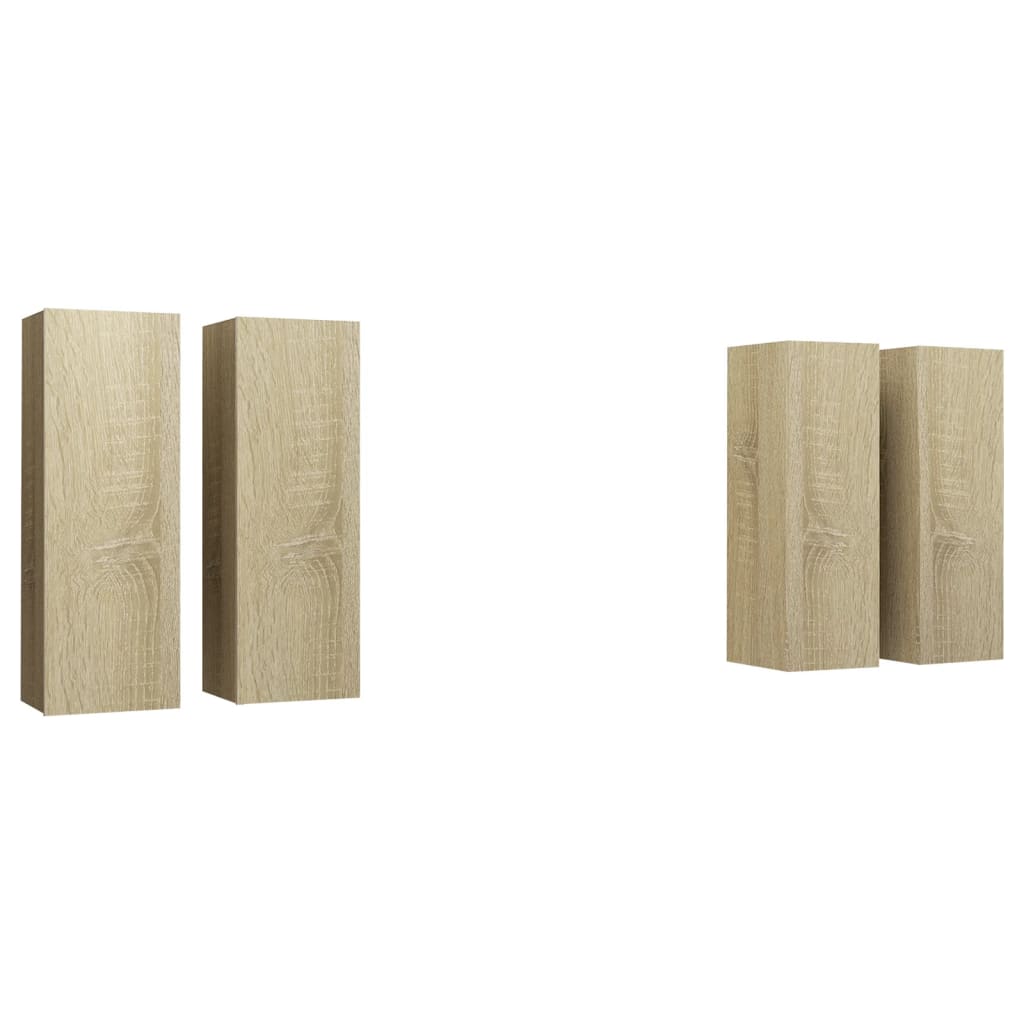 Tv-meubelen 4 st 30,5x30x90 cm bewerkt hout sonoma eikenkleurig is nu te koop bij PeponiXL, paradijselijk wonen!