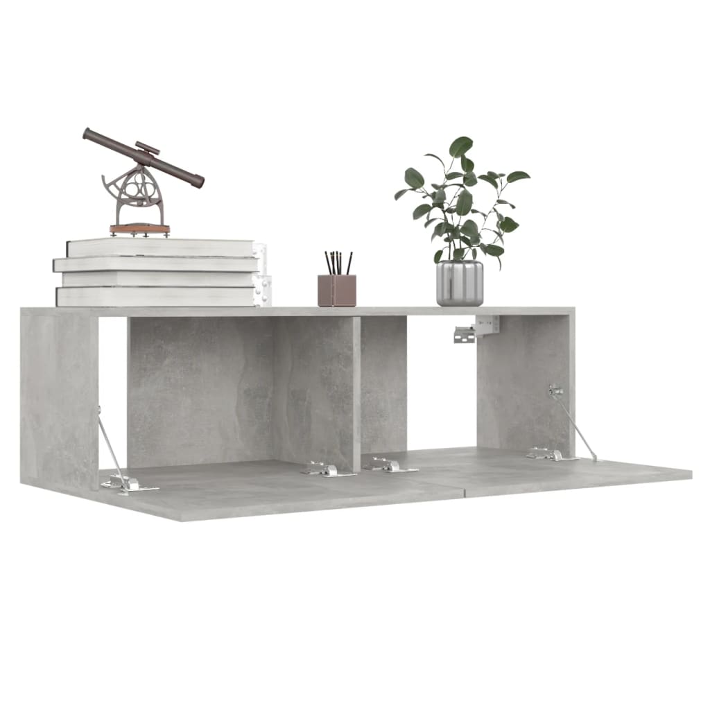 Tv-meubelen 4 st 100x30x30 cm bewerkt hout betongrijs is nu te koop bij PeponiXL, paradijselijk wonen!