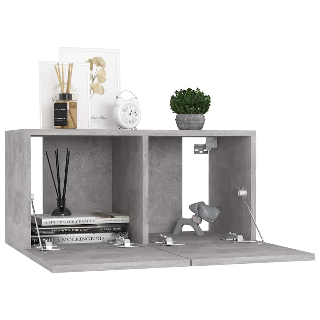7-delige Tv-meubelset bewerkt hout betongrijs is nu te koop bij PeponiXL, paradijselijk wonen!