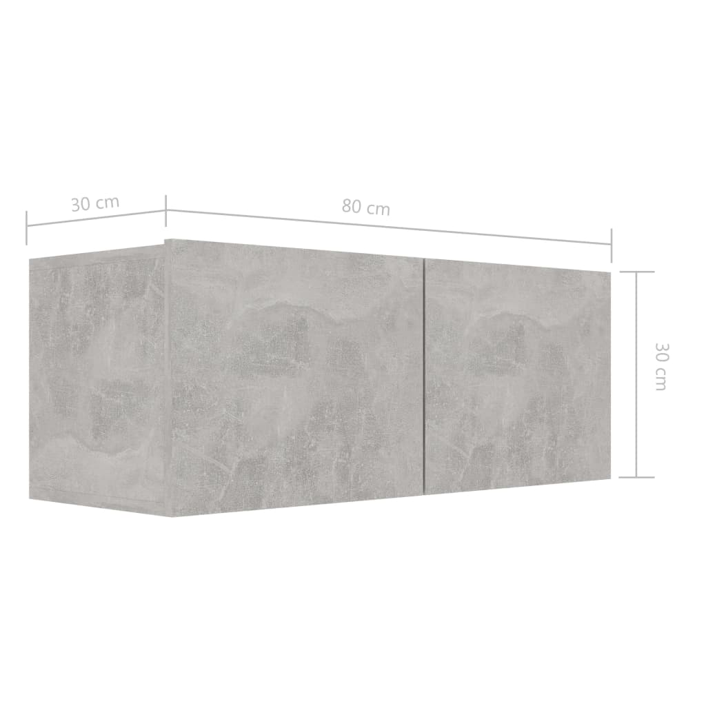 8-delige Tv-meubelset bewerkt hout betongrijs is nu te koop bij PeponiXL, paradijselijk wonen!