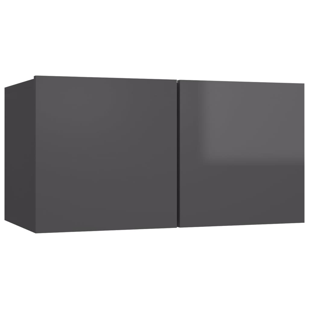 7-delige Tv-meubelset spaanplaat hoogglans grijs is nu te koop bij PeponiXL, paradijselijk wonen!