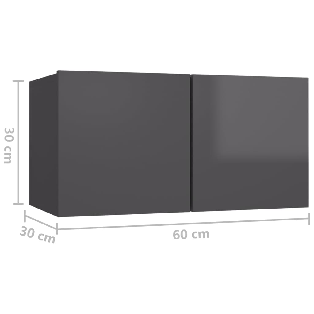 6-delige Tv-meubelset spaanplaat hoogglans grijs is nu te koop bij PeponiXL, paradijselijk wonen!