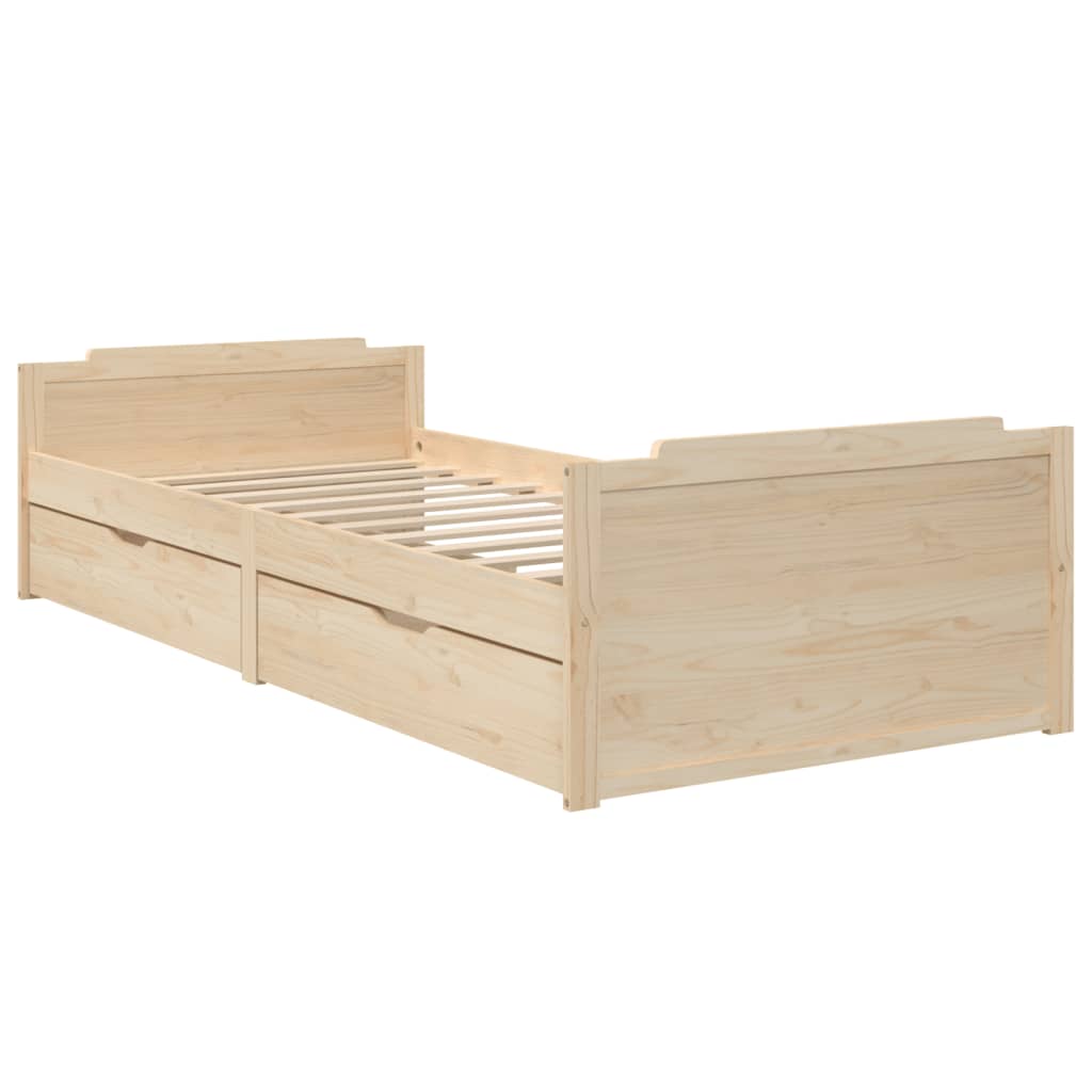 Bedframe met lades massief grenenhout 90x200 cm is nu te koop bij PeponiXL, paradijselijk wonen!