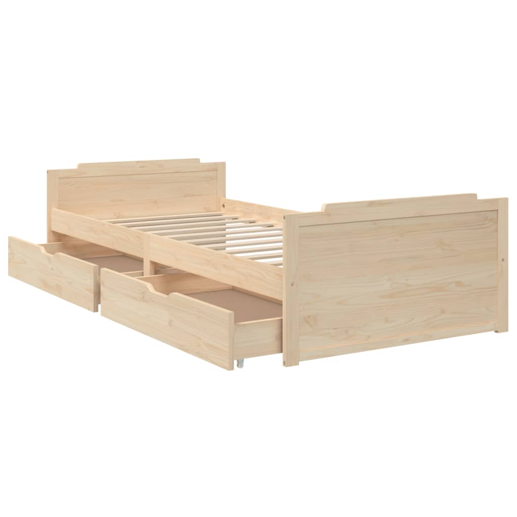 Bedframe met lades massief grenenhout 90x200 cm is nu te koop bij PeponiXL, paradijselijk wonen!