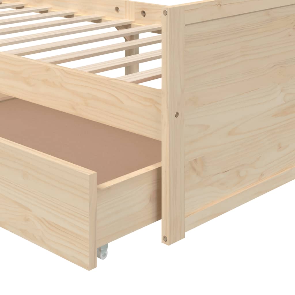 Bedframe met lades massief grenenhout 90x200 cm is nu te koop bij PeponiXL, paradijselijk wonen!