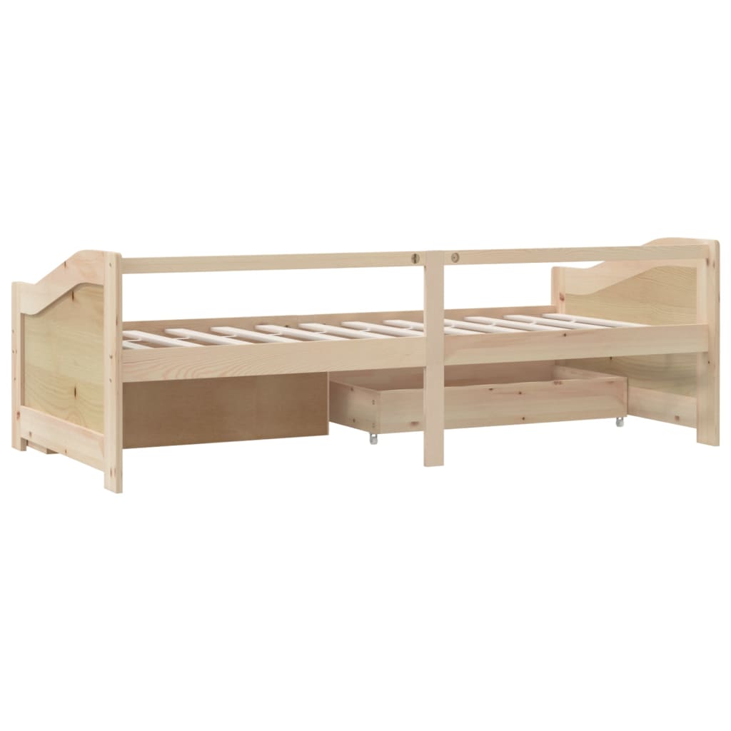 Bedbank 3-zits met lades massief grenenhout 90x200 cm is nu te koop bij PeponiXL, paradijselijk wonen!