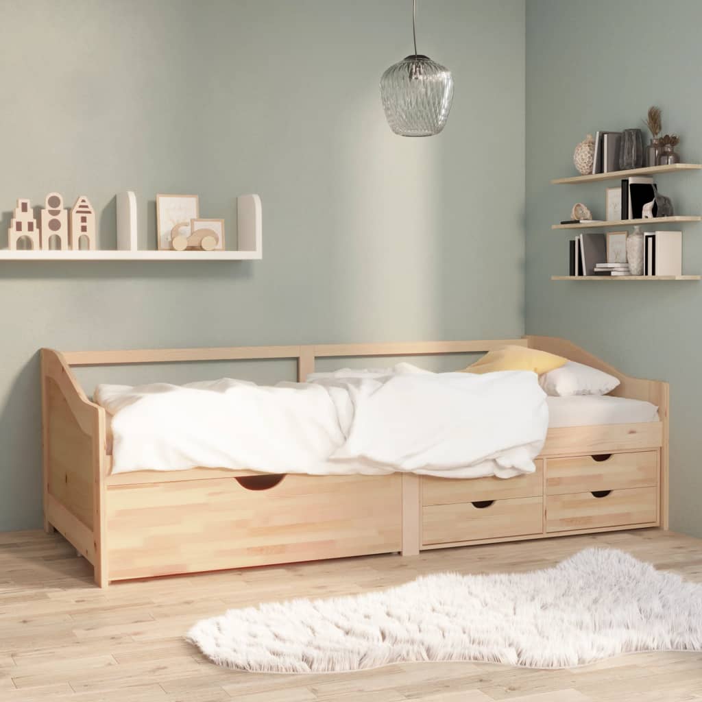 Bedbank 3-zits met lades massief grenenhout 90x200 cm is nu te koop bij PeponiXL, paradijselijk wonen!