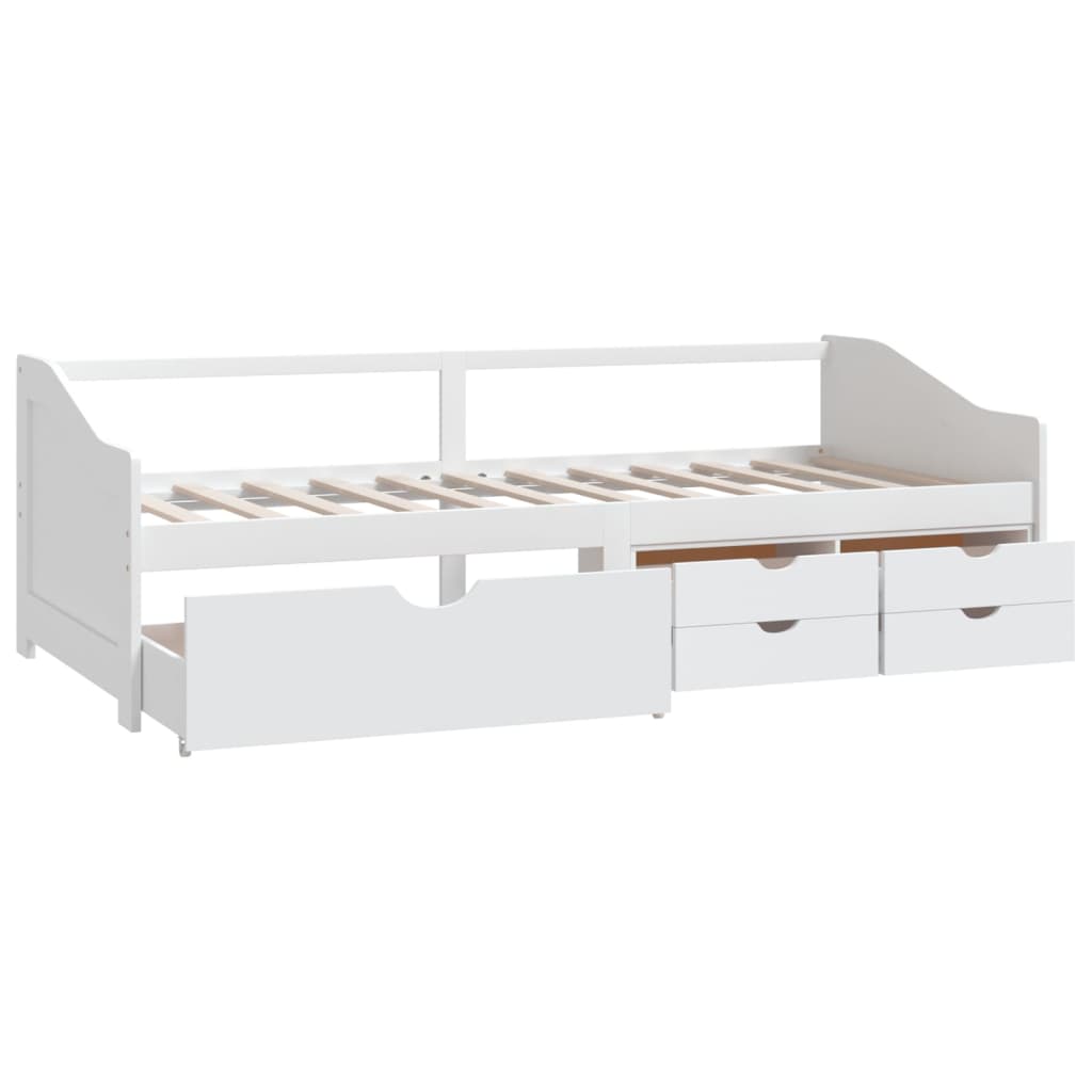 Bedbank 3-zits met lades massief grenenhout wit 90x200 cm is nu te koop bij PeponiXL, paradijselijk wonen!