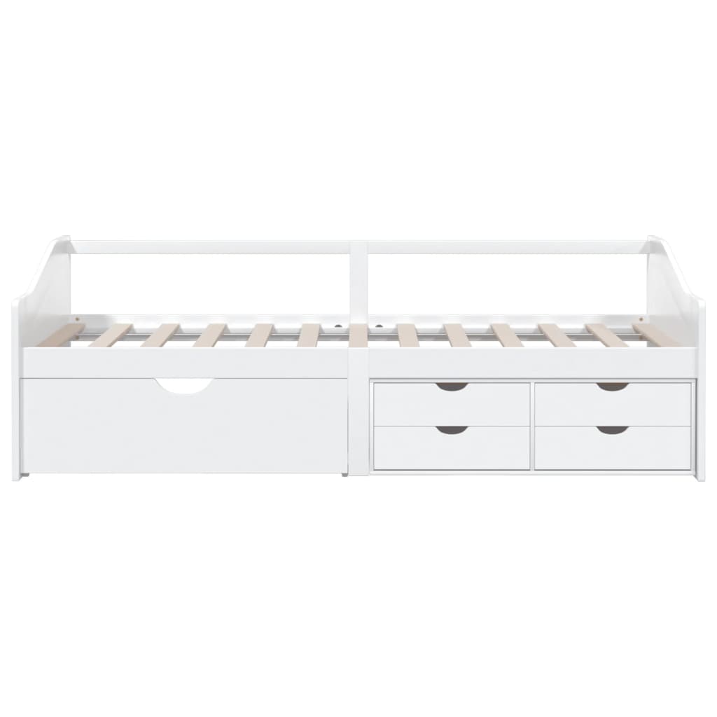 Bedbank 3-zits met lades massief grenenhout wit 90x200 cm is nu te koop bij PeponiXL, paradijselijk wonen!