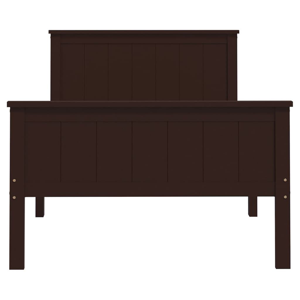 Bedframe massief grenenhout donkerbruin 90x200 cm is nu te koop bij PeponiXL, paradijselijk wonen!