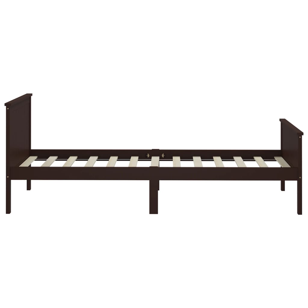 Bedframe massief grenenhout donkerbruin 90x200 cm is nu te koop bij PeponiXL, paradijselijk wonen!