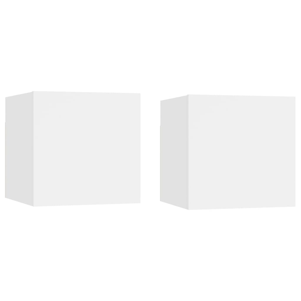 Nachtkastjes 2 st 30,5x30x30 cm spaanplaat wit is nu te koop bij PeponiXL, paradijselijk wonen!