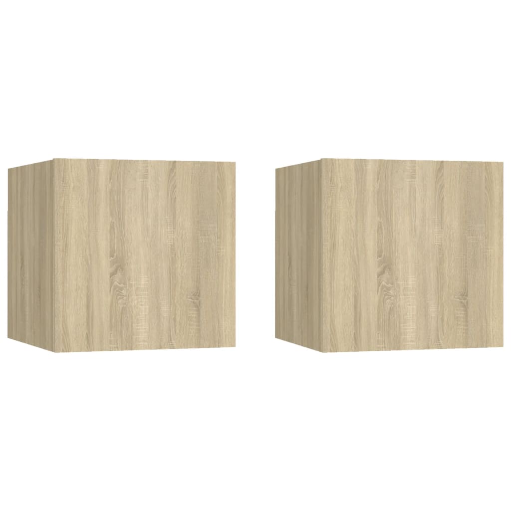 Nachtkastjes 2 st 30,5x30x30 cm spaanplaat sonoma eikenkleurig is nu te koop bij PeponiXL, paradijselijk wonen!