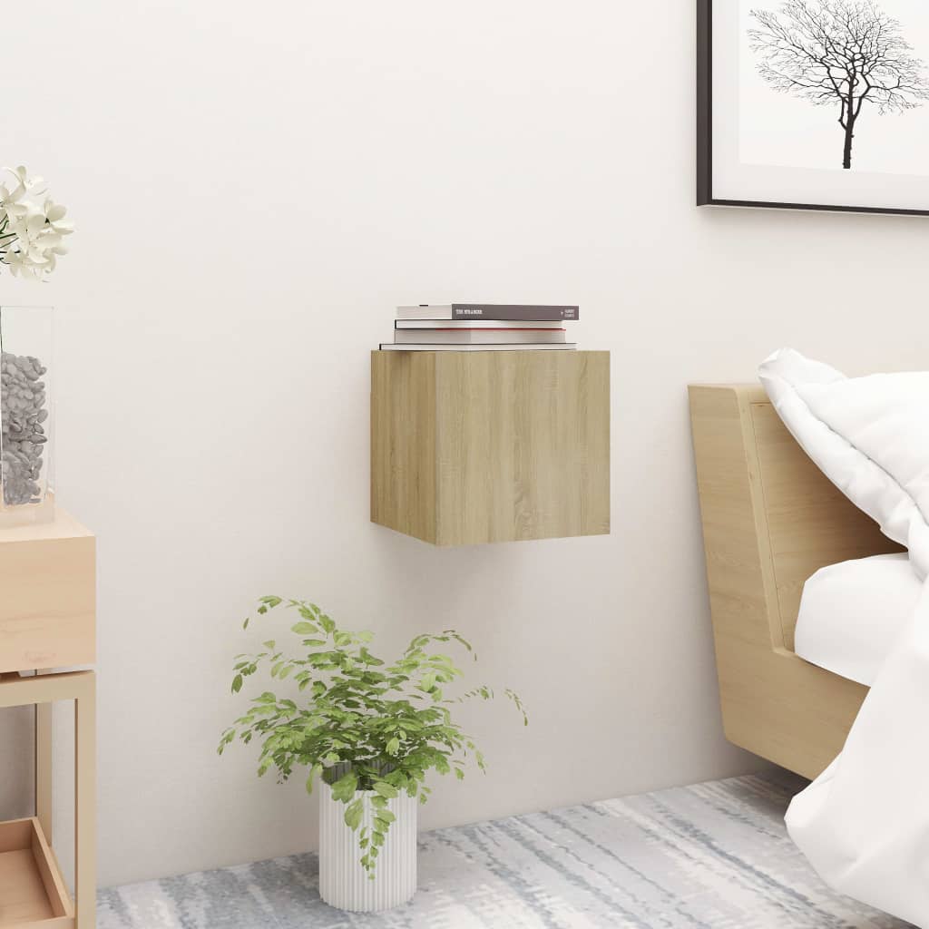 Nachtkastjes 2 st 30,5x30x30 cm spaanplaat sonoma eikenkleurig is nu te koop bij PeponiXL, paradijselijk wonen!