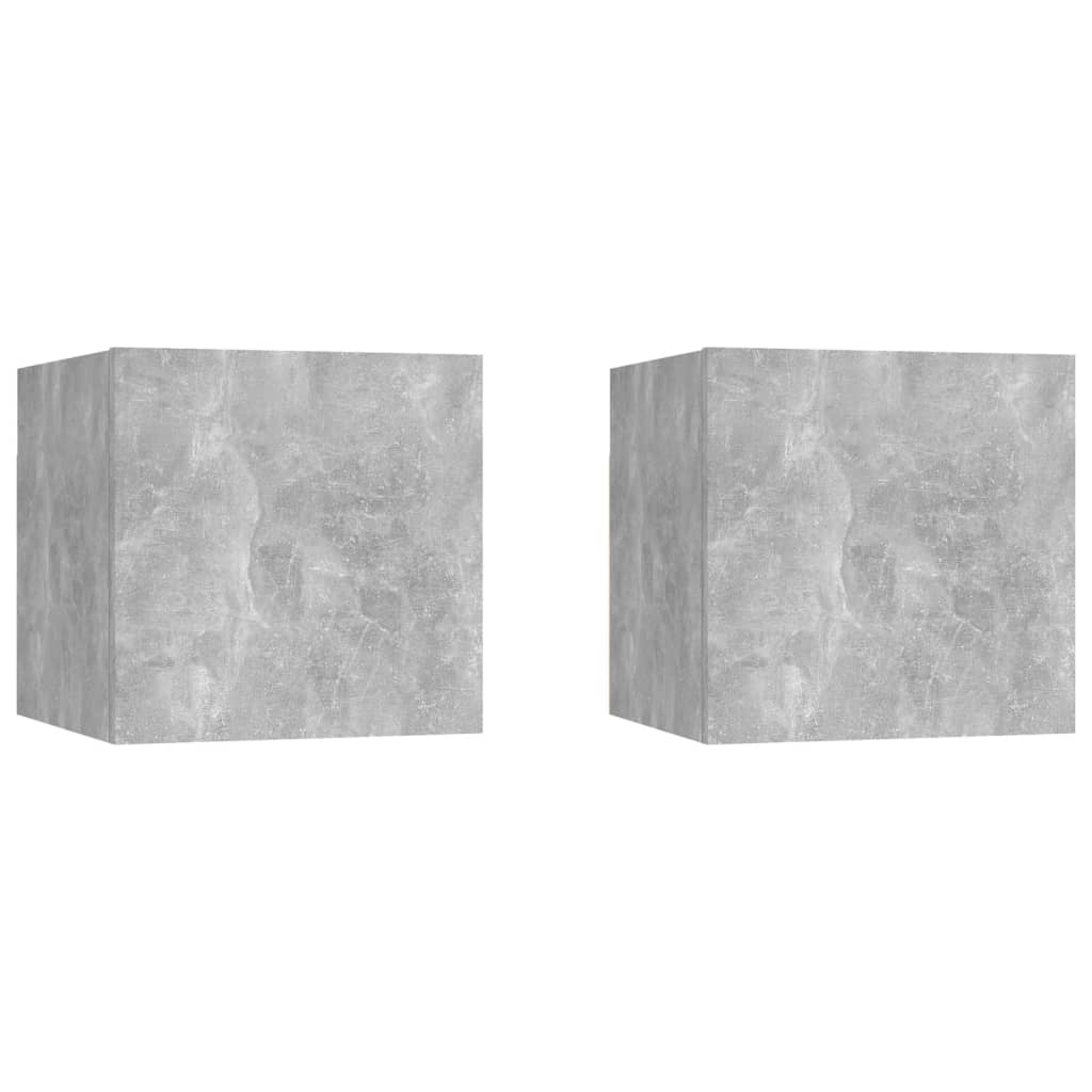 Nachtkastjes 2 st 30,5x30x30 cm spaanplaat betongrijs is nu te koop bij PeponiXL, paradijselijk wonen!