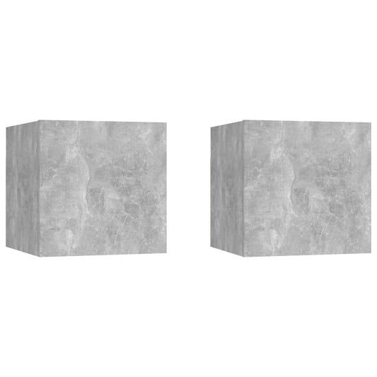 Nachtkastjes 2 st 30,5x30x30 cm spaanplaat betongrijs is nu te koop bij PeponiXL, paradijselijk wonen!