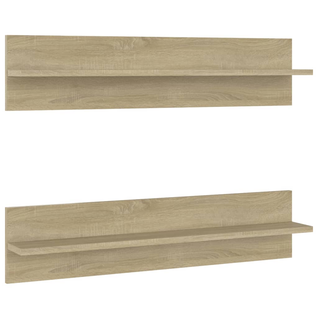 Wandschappen 2 st 80x11,5x18cm bewerkt hout sonoma eikenkleurig is nu te koop bij PeponiXL, paradijselijk wonen!