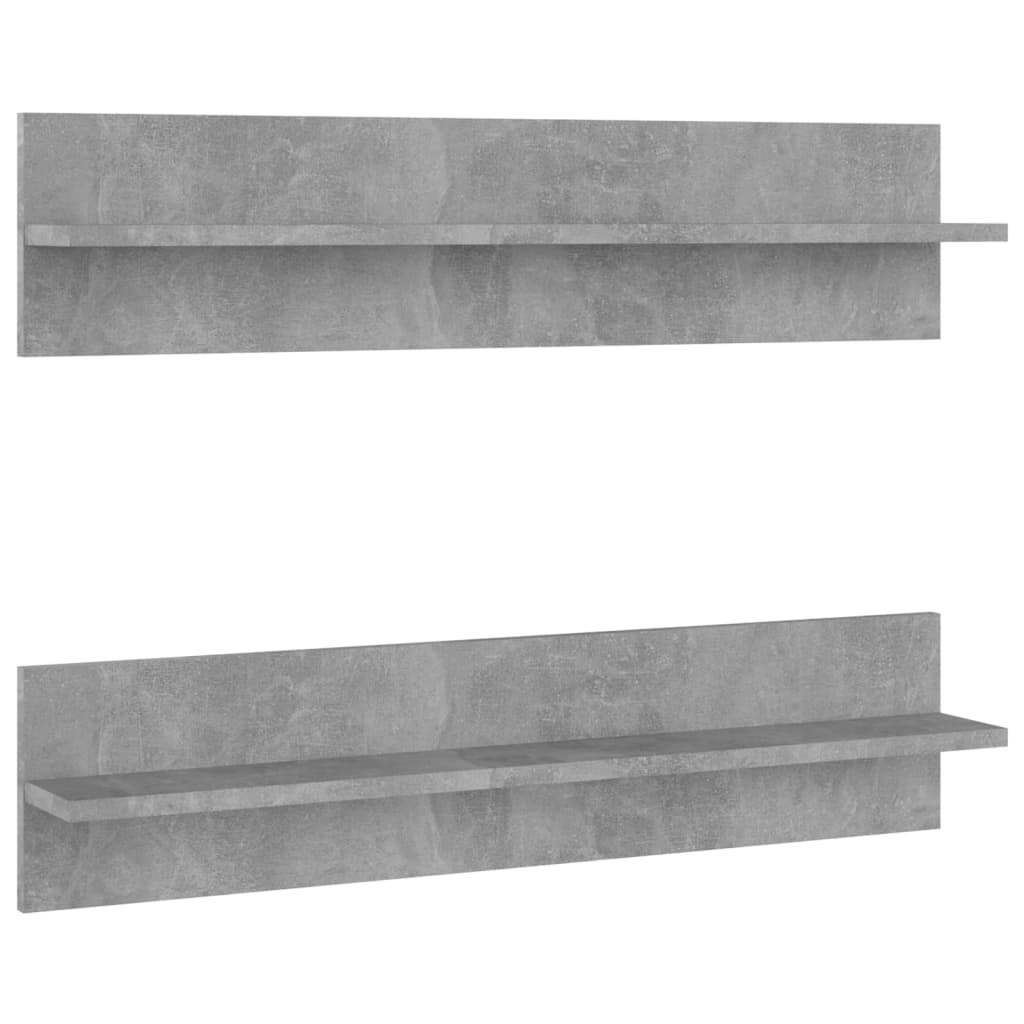 Wandschappen 2 st 80x11,5x18 cm bewerkt hout betongrijs is nu te koop bij PeponiXL, paradijselijk wonen!