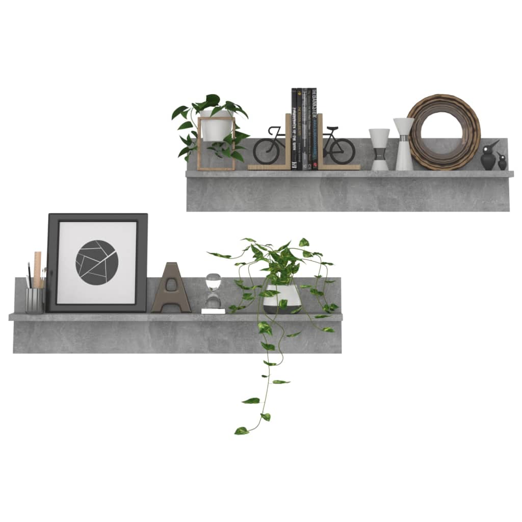Wandschappen 2 st 80x11,5x18 cm bewerkt hout betongrijs is nu te koop bij PeponiXL, paradijselijk wonen!