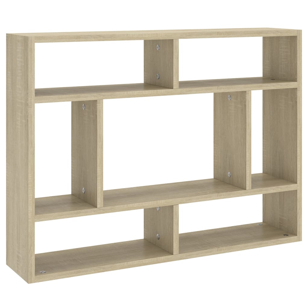 Wandschap 75x16x55 cm bewerkt hout sonoma eikenkleurig is nu te koop bij PeponiXL, paradijselijk wonen!