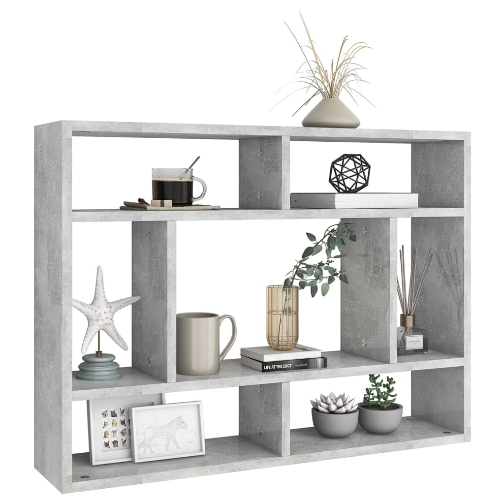 Wandschap 75x16x55 cm bewerkt hout betongrijs is nu te koop bij PeponiXL, paradijselijk wonen!