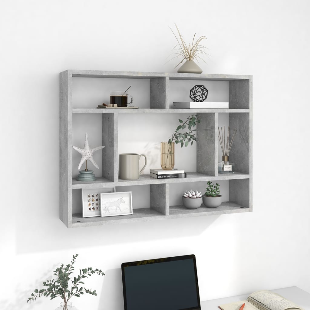 Wandschap 75x16x55 cm bewerkt hout betongrijs is nu te koop bij PeponiXL, paradijselijk wonen!