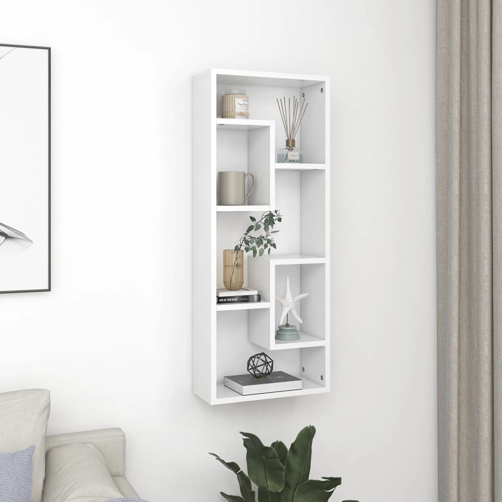 Wandschap 36x16x90 cm bewerkt hout wit is nu te koop bij PeponiXL, paradijselijk wonen!