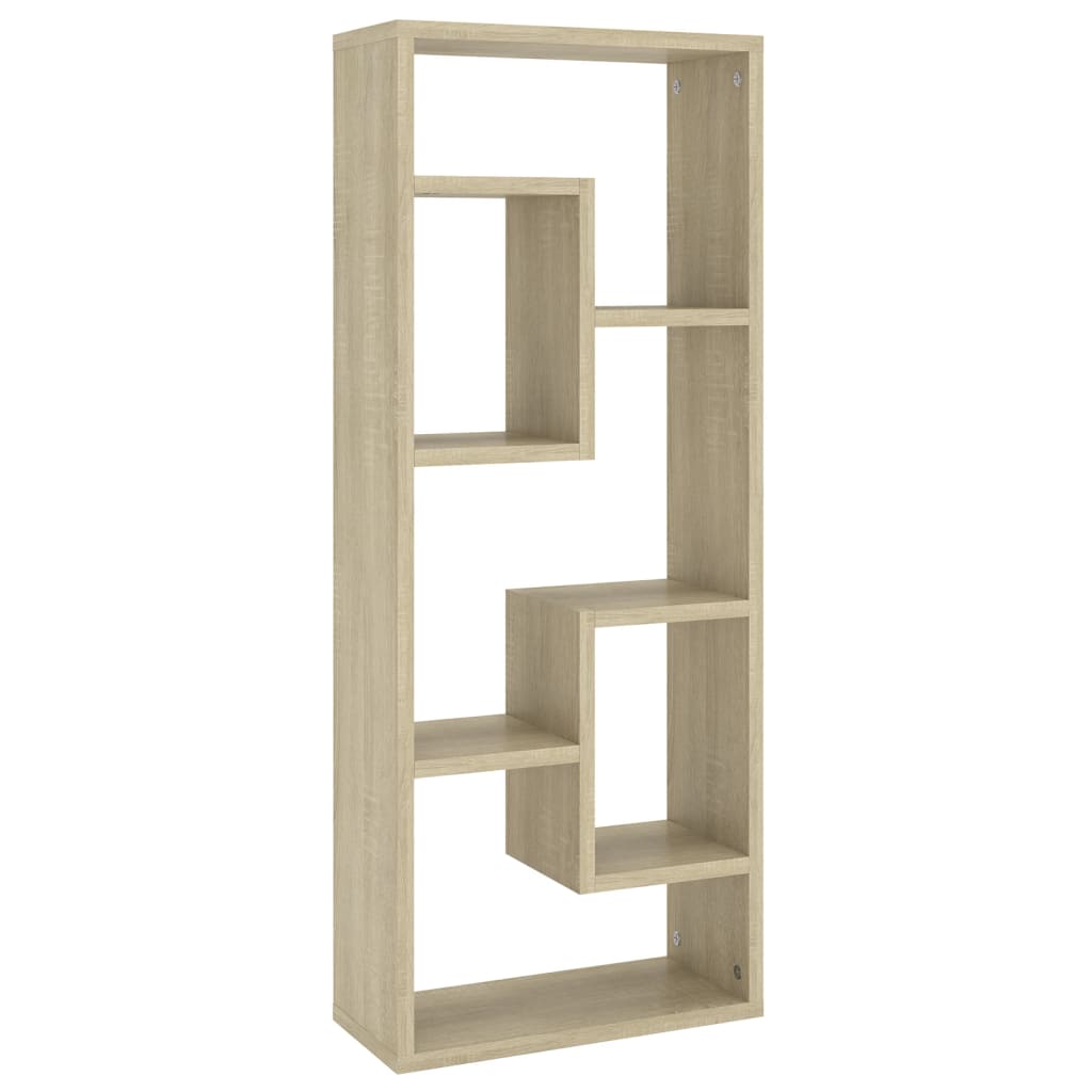 Wandschap 36x16x90 cm bewerkt hout sonoma eikenkleurig is nu te koop bij PeponiXL, paradijselijk wonen!
