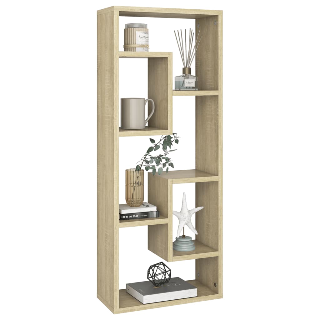 Wandschap 36x16x90 cm bewerkt hout sonoma eikenkleurig is nu te koop bij PeponiXL, paradijselijk wonen!
