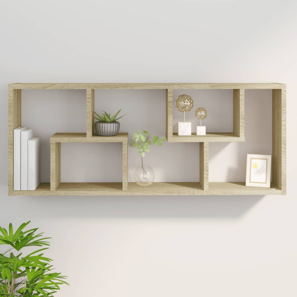 Wandschap 36x16x90 cm bewerkt hout sonoma eikenkleurig is nu te koop bij PeponiXL, paradijselijk wonen!